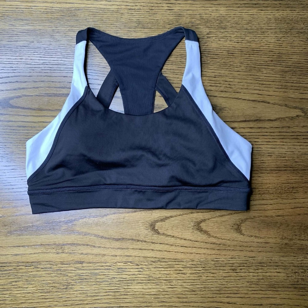 Avia Racerback Sports Bra Black White Size M (8-10)
